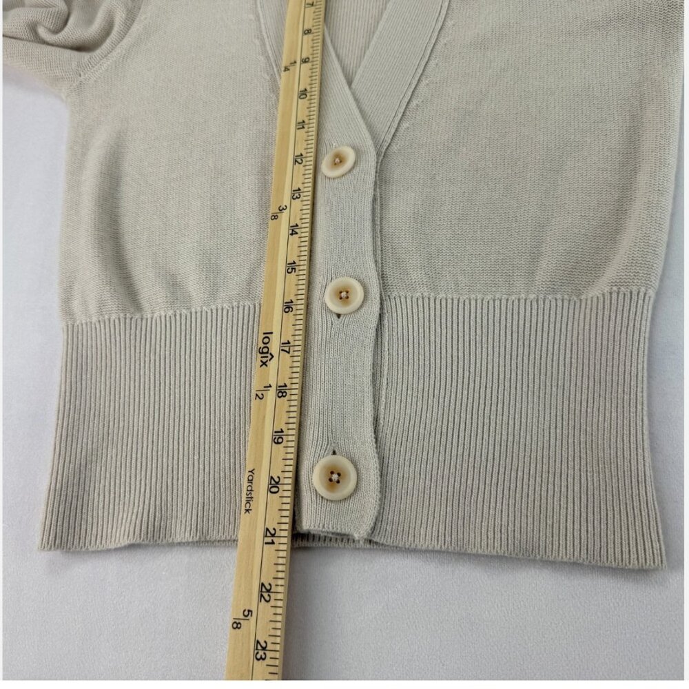 The Reset R Label The Babe Cardigan Sweater Crop V-Neck Minimalist Classic - Picture 13 of 16